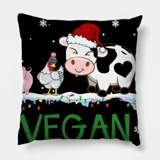 Animals Merry Vegan Christmas Pillow