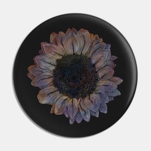 Linework Pastel Sunflower Drawing Pin