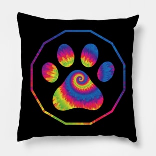 Cat circle rainbow Pillow