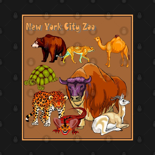 New York City Zoo Colorful Animal Print by posterbobs