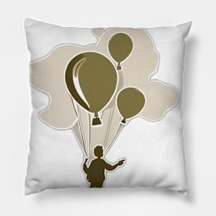 Dreamy Balloon Adventure Silhouette Design No. 632 Pillow