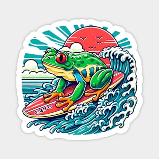 Surfing frog Magnet