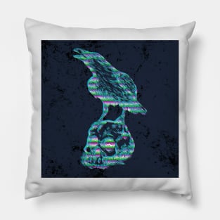Skull and crow Pillow