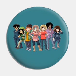 Dumbing of Age group Pin