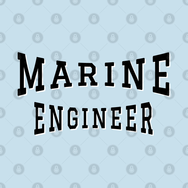 Discover Marine Engineer in Black Color Text - Marine Engineering - T-Shirt