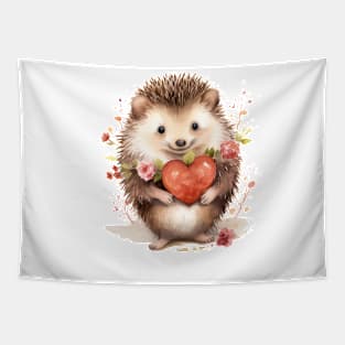 Cute Hedgehog Love Valentine Tapestry