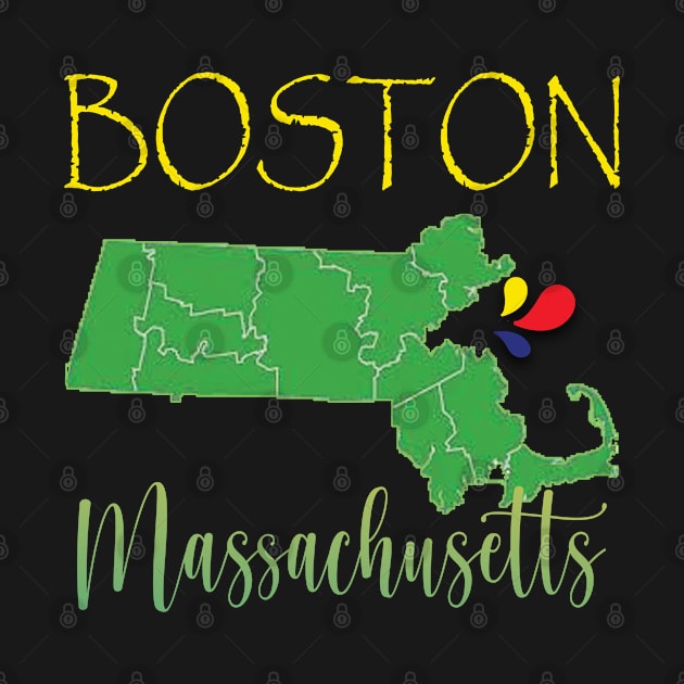 Boston Massachusetts by TeeText