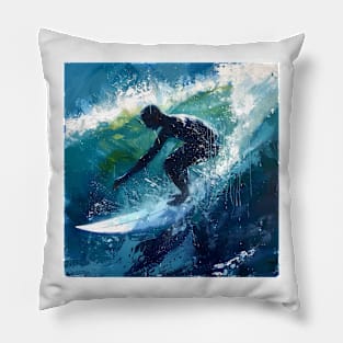 Surfer painting Pillow