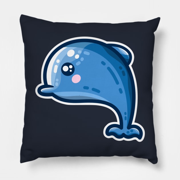 Kawaii Cute Dolphin Pillow by freeves