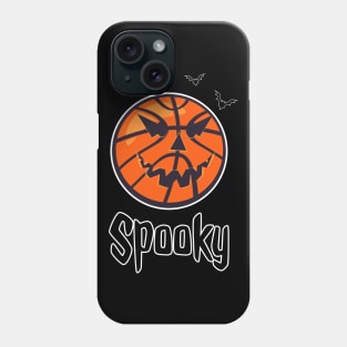 Spooky and scary halloween basketball ball text Phone Case