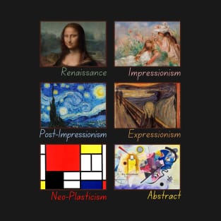 Renaissance Impressionism Post Impressionism Expressionism Neo-Plasticism Abstract Art Movements T-Shirt