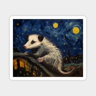 Starry Night: Opossum Version Magnet