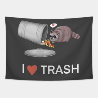 I Heart Trash Raccoon Tapestry