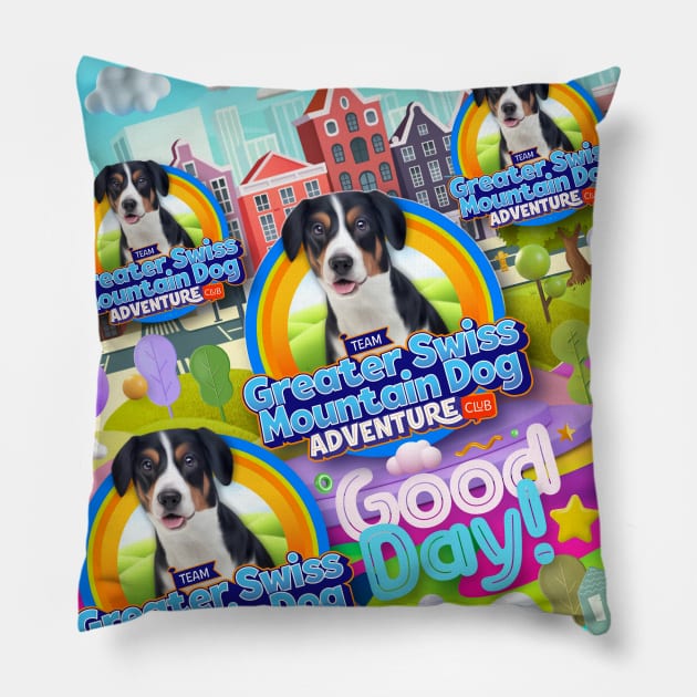 Greater Swiss Mountain Dog Puppy Pillow by Puppy & cute