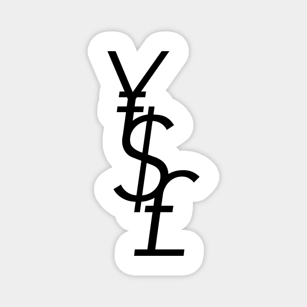 Yen Dollar Pound Magnet by Haasbroek