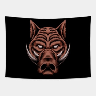 Angry Boar Head Tapestry