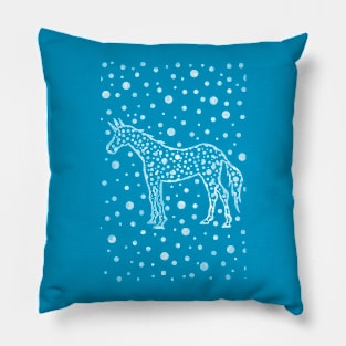 I Spot a Blue Unicorn Pillow