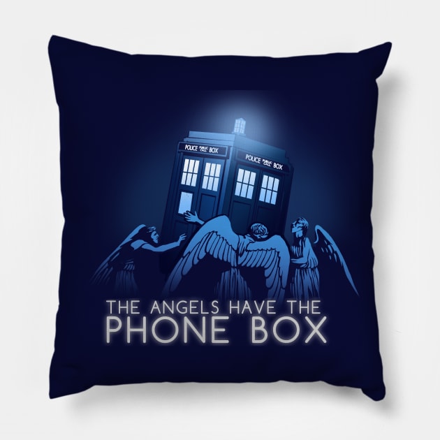 The Angels Have the Phone Box Pillow by MeganLara