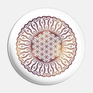 Flower of life in mandala gentle pastel glitter Pin