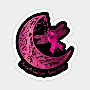 Henna Moon Dragonfly Breast Cancer Awareness Magnet