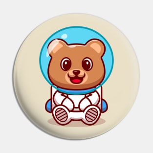 Cute Bear Astronaut Cartoon Pin