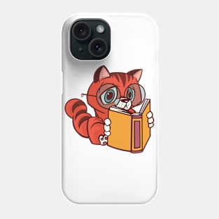 Funny Book Worm Cat Phone Case