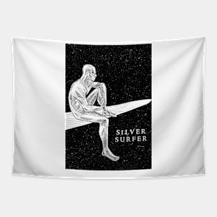 silver surfer: black and white Tapestry