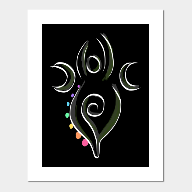 Download Spiral Goddess T Shirt Three Symbol Wiccan Pagan And Chakras Green Accents Wiccan Goddess Posters And Art Prints Teepublic