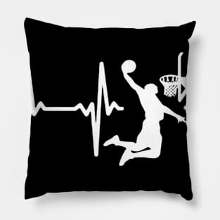 Basketball Heartbeat Gift T-shirt For Men Women Kids Pillow