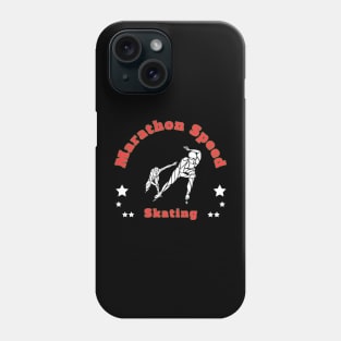 Marathon Speed Skating in Red Font Phone Case