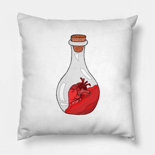 Heart in a bottle Pillow by Teddyxx