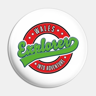 Wales Explorer into Adventure logo. Pin