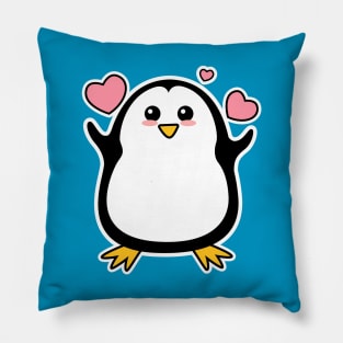 Cute Penguin Cartoon Pillow