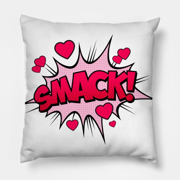 Smack Comic Text Pillow by JunkyDotCom