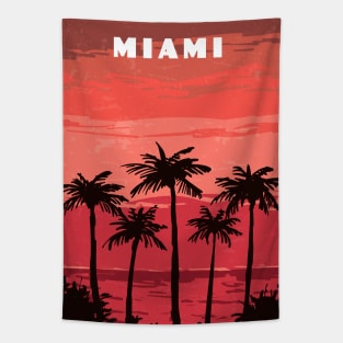 Miami, USA.Retro travel poster Tapestry