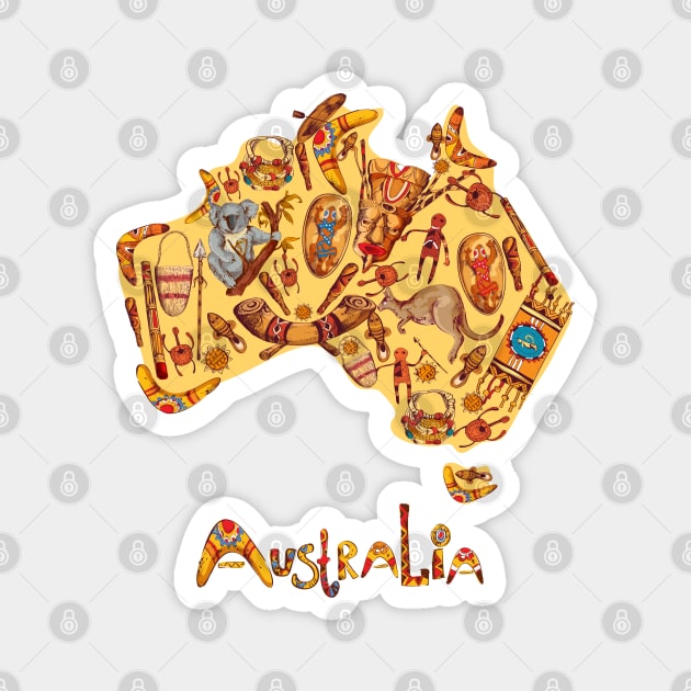 Aboriginal Map Australia Magnet by CF.LAB.DESIGN