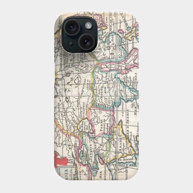 Vintage Map of Asia (1706) Phone Case by Bravuramedia