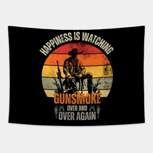 Happiness, Is Watching Gun-smoke Over And Vintage Cowboys Tapestry