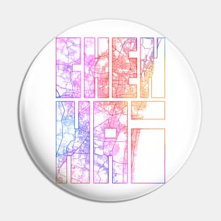 Chennai, Tamil Nadu, India City Map Typography - Colorful Pin