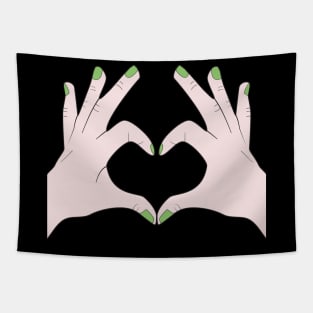 Hands Making Heart Shape Love Sign Language Valentine's Day Tapestry