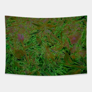 Neon emerald bamboo leaves Tapestry