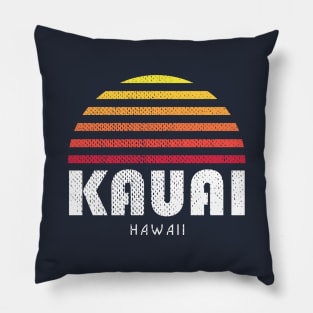 Kauai Hawaii Sunset Vintage Tropical Pillow