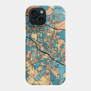 Durham Map Pattern in Mid Century Pastel Phone Case