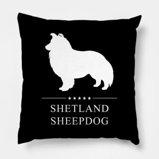 Shetland Sheepdog Dog White Silhouette Pillow