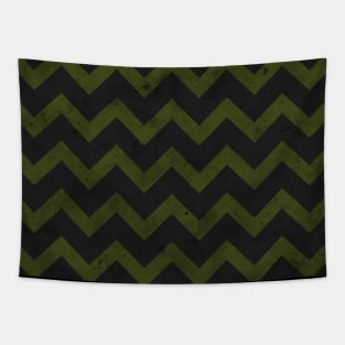 Dark gray army green vintage chevron pattern lines retro distressed Tapestry