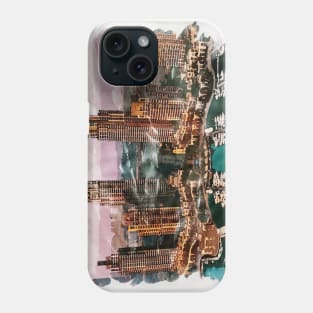 Dubai UAE Unique Watercolor Travel Souvenir Fine Art Painting Phone Case