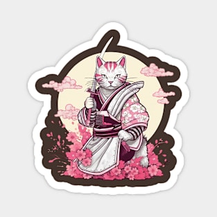 Samurai Cat Magnet