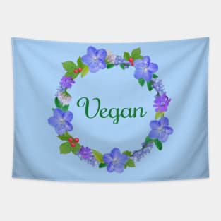 Vegan flower wreath Tapestry