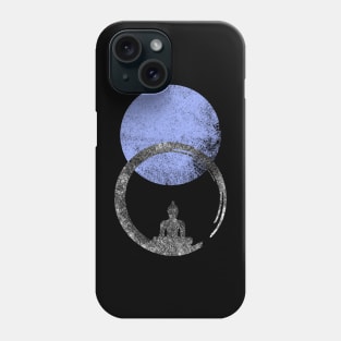 Meditating Buddha statue with Blue Halo Phone Case