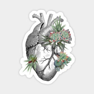 Plants lovers with Human heart, succulents plant lovers Magnet